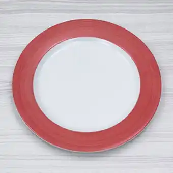 Prato raso de porcelana schmidt cilíndrica 26cm vermelho