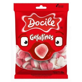 Bala docile gelatines beijo 70g