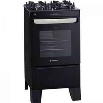 Lojas Certel Fogão atlas agile up glass 4 bocas preto oferta