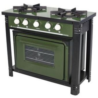 Lojas Certel Fogão industrial venâncio br2bf 2 bocas com forno gás glp verde oferta