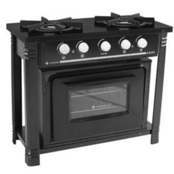Lojas Certel Fogão industrial venâncio br2bf 2 bocas com forno gás glp preto oferta
