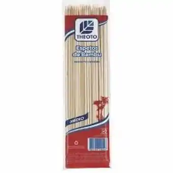 Espeto para churrasco theoto bambu 50un