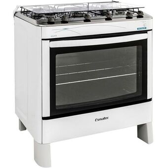 Gazin Fogão esmaltec 5 bocas ágata automático mesa de inox forno com 95l - branco oferta