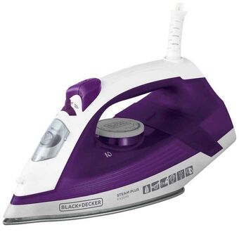 Ferro de passar a vapor e a seco black & decker ceramic gliss 1200w - branco/roxo