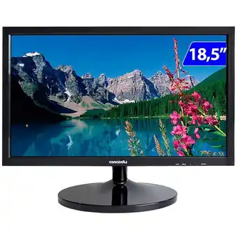 Monitor concórdia led 18.5" hd hdmi vga com furação vesa e185 - preto