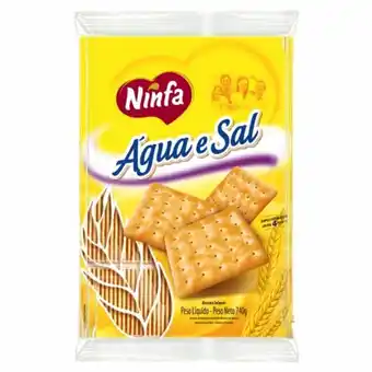 Supermercados Rena Biscoito salgado ninfa 740g água e sal oferta