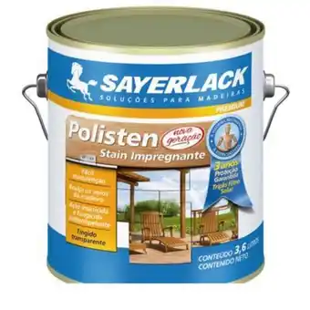 Verniz sayerlack stain impregnante polisten 3,6 litros mogno inglês
