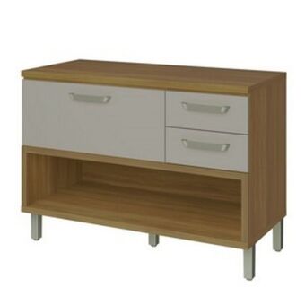 Lojas Guido Balcão princesa (120 cm) 100% mdf 1 porta 2gvt (com caixa organizadora) 500352 ./freijo/off white oferta