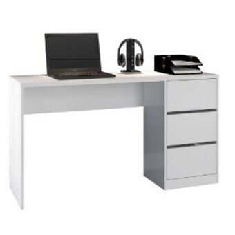 Lojas Guido Mesa de escritório com 3 gavetas (1,36m) 5105r ./branca oferta