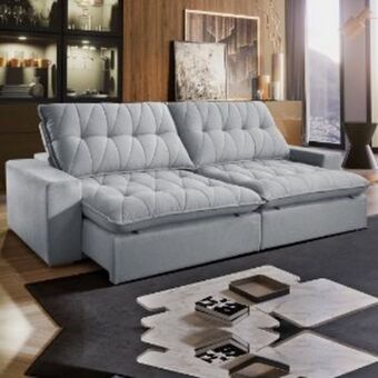 Lojas Guido Sofá 4 lugares bianchi palazio ret/rec 2.50m bi-part tck78./linh cinza oferta