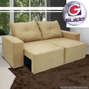 Lojas Guido Sofá 3 lugares montana retrátil/reclinável tcecido v06 ./caramelo oferta