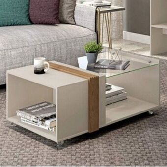 Lojas Guido Mesa de centro caemmun nubia 905x400x540 ./off-white/buriti oferta