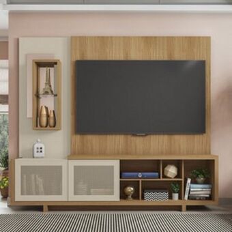 Home theater linus 2 portas 2,20m (para tv's de até 75") - buriti./off-white