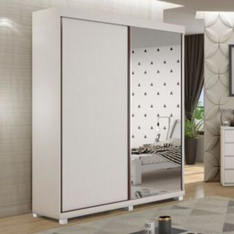 Lojas Guido Roupeiro 2 portas denver 1,80m (1 porta com espeho) c/pes ./branco oferta
