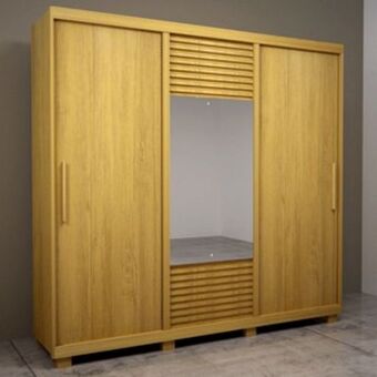 Lojas Guido Roupeiro 3 portas alfa luxo com espelho (larg.: 1,86m) com pés ./noce oferta
