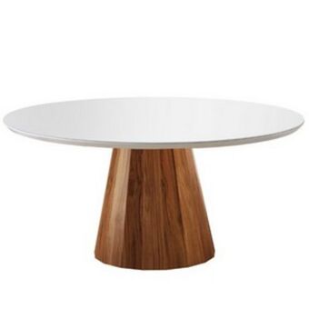 Lojas Guido Mesa rafana luna redonda 1,30 diametro (tampo com vidro off white - base cinamomo) oferta