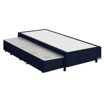 Base box solteiro com auxiliar - gazin mario 88x188x26 /azul oceano
