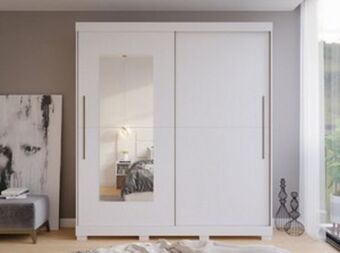 Lojas Guido Roupeiro belize - 2 portas - branco - com espelho oferta