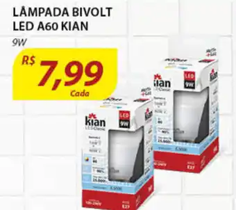 Assaí Atacadista Lampada Bivolt LED A60 Kian oferta