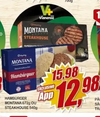 Hamburguer Montana 672g ou Steakhouse 540g