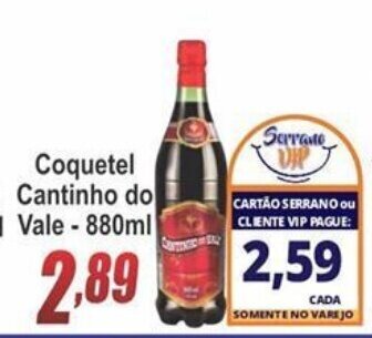 Serrano Supermercado Coquetel Cantinho do Vale 880ml oferta