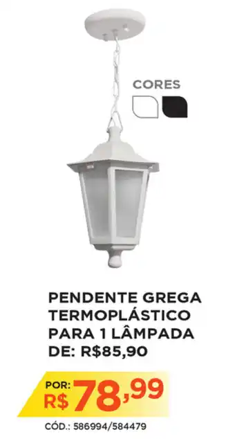 Pendente Grega Termoplastico para 1 Lampada