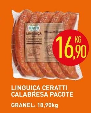 Calvo Atacadista Linguica Ceratti calabresa pacote 1kg oferta