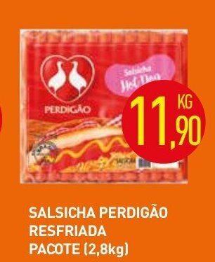 Calvo Atacadista Salsicha Perdigao Resfriada pacote 2.8kg oferta