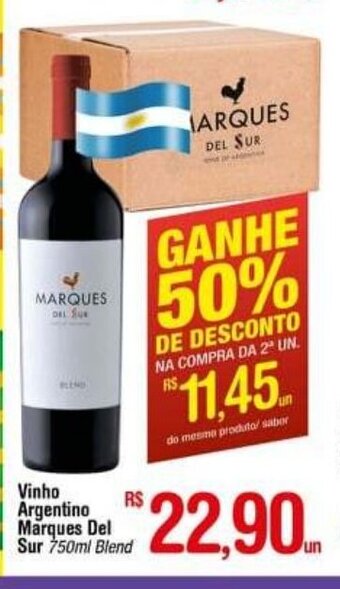 Vinho Argentino Marques del Sur 750ml
