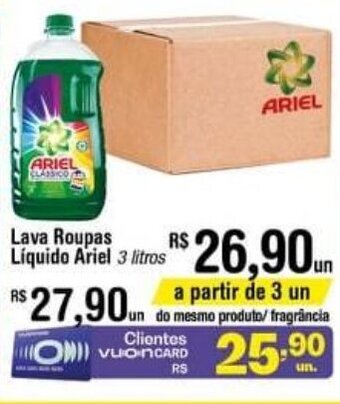 Fort Atacadista Lava roupas Liquido Ariel 3L oferta