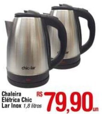 Fort Atacadista Chaleira eletrica Chic Lar Inox 1.8L oferta