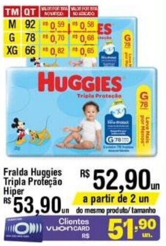 Fort Atacadista Fralda Huggies Tripla Protecao Hiper oferta