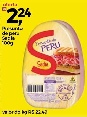 Frangolândia Presunto de peru Sadia 100g oferta