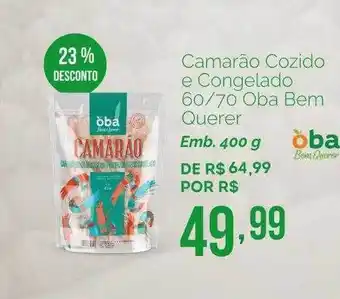 Camarão Cozido E Congelado 60-70 Oba Bem Querer