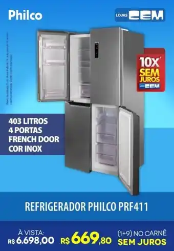 Lojas Cem Refrigerador Philco PRF411 oferta