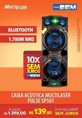 Lojas Cem Caixa Acustica Multilaser Pulse SP501 oferta