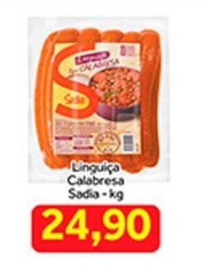 Shibata Supermercados Linguica Calabresa Sadia 1kg oferta