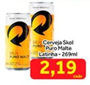 Shibata Supermercados Cerveja Skol Puro Malte Latinha 269ml oferta