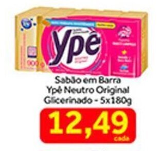 Shibata Supermercados Sabao em Barra Ype Neutro Original Glicerinado 5x180g oferta