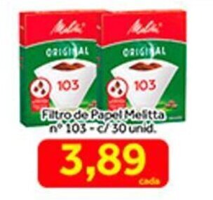 Shibata Supermercados Filtro de Papel Melitta n 103 c/30 unid. oferta