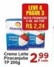 Rossi Supermercado Creme Leite Piracanjuba tp 200g oferta