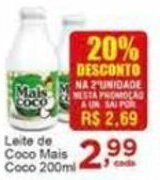 Rossi Supermercado Leite de Coco Mais Coco 200ml oferta