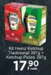 Rossi Supermercado Kit Heinz Ketchup Tradicional 397g + Ketchup Picles 397g oferta