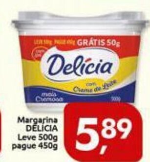 Supermercados Nori Margarina Delicia leve 500g pague 450g oferta
