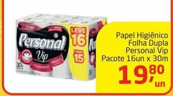 Tenda Atacado Papel higiênico folha dupla personal vip pacote 16un x 30m oferta
