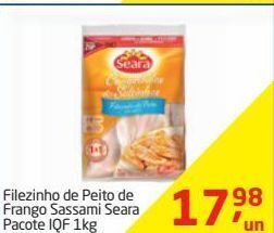 Tenda Atacado Filezinho de peito de frango sassami seara pacote iqf 1kg oferta