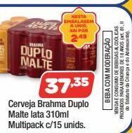 Costazul Supermercados Cerveja brahma duplo malte lata 310ml multipack c/15 unids. oferta