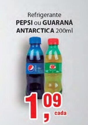 Supermercados Mundial Refrigerante Pepsi ou Guarana Antarctica 200ml oferta