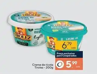 Coop Creme de ricota Tirolez 200g oferta