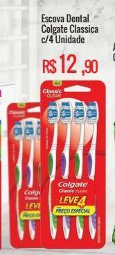 Mart Minas Escova dental colgate classica c/4 unidade oferta